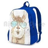 Llama Aviator Watercolor Hiking Backpack Sports Bag