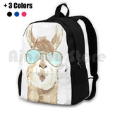 Llama Aviator Watercolor Hiking Backpack Sports Bag