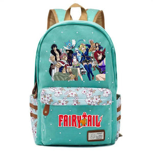Fairy Tail Canvas Backpack Unisex Student Zip Cartoon Schoolbag