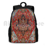 Heriz Persian Carpet Print Outdoor Hiking Backpack