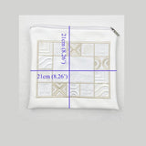 Tefillin Bag Square Geometric Design PU Leather Zipper 21x21cm