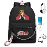 Anime Fullmetal Alchemist Nylon Backpack Schoolbag USB Cartoon Teenger Travel La