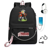Anime Fullmetal Alchemist Nylon Backpack Schoolbag USB Cartoon Teenger Travel La
