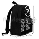 Phonetic Alphabet Picture Airplane Hiking Backpack Waterproof