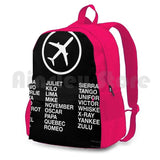 Phonetic Alphabet Picture Airplane Hiking Backpack Waterproof