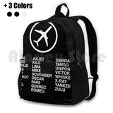 Phonetic Alphabet Picture Airplane Hiking Backpack Waterproof