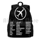 Phonetic Alphabet Picture Airplane Hiking Backpack Waterproof