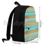 Turquoise Brown Glitter Stripes Art Outdoor Hiking Backpack