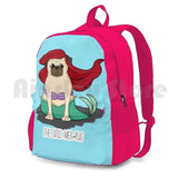 Mer-Pug Outdoor Hiking Backpack Waterproof Camping Travel Pug Funny Parody