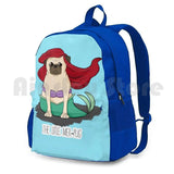 Mer-Pug Outdoor Hiking Backpack Waterproof Camping Travel Pug Funny Parody