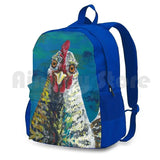 Colorful Hen Art Outdoor Hiking Backpack Riding Climbing Sports Bag