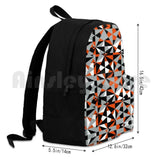 Orange Grey Geometric Abstract Pattern Outdoor Hiking Backpack