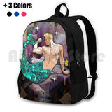 Sequin Merman Outdoor Hiking Backpack Sparkles Vintage Mary Blair Pierre Collage