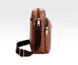 Men's PU Shoulder Bag Multi-Layer Small Square Bag Messenger Chest Handbag