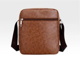 Men's PU Shoulder Bag Multi-Layer Small Square Bag Messenger Chest Handbag