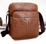 Men's PU Shoulder Bag Multi-Layer Small Square Bag Messenger Chest Handbag