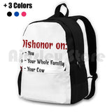 Funny Outdoor Hiking Backpack Waterproof Camping Travel Dishonor Cow