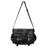PU Leather Handbag College Student Shoulder Bag Men's Youth Business Messenger B