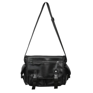 PU Leather Handbag College Student Shoulder Bag Men's Youth Business Messenger B