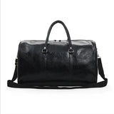 Large Duffle Leather Travel Bag Men Zipper Pu