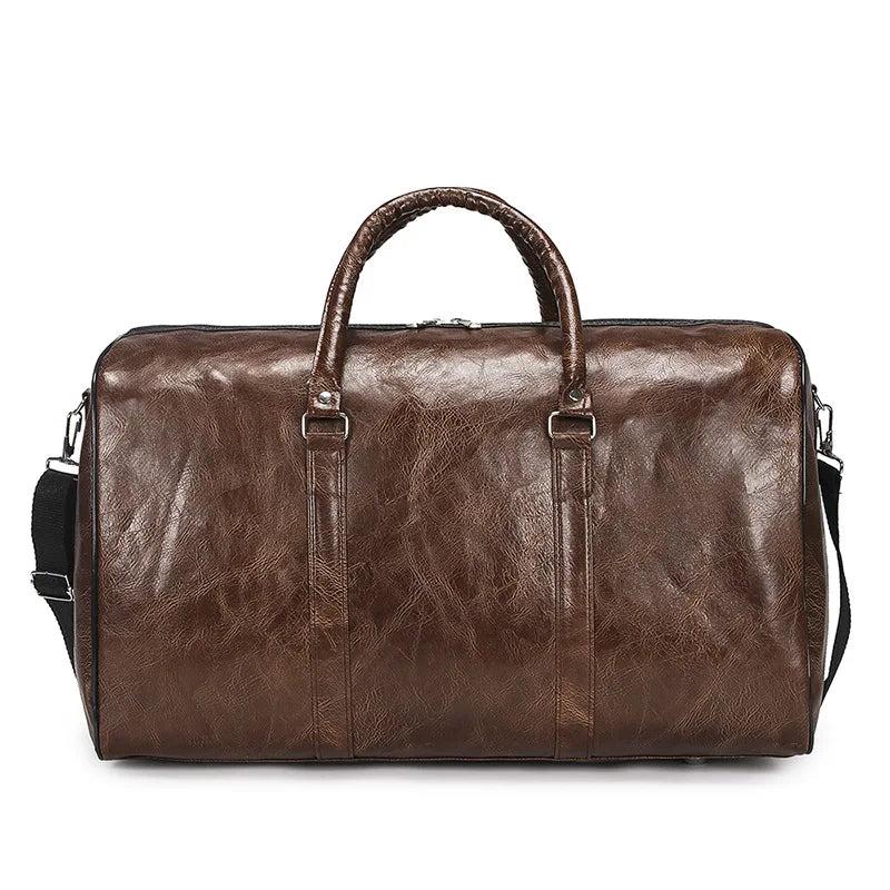 Large Capacity PU Leather Travel Bag Duffel Bag Casual Men Women Handbag