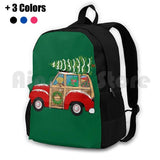 Christmas Woody Wagon-Bringing Home The Xmas Tree Outdoor Hiking Backpack