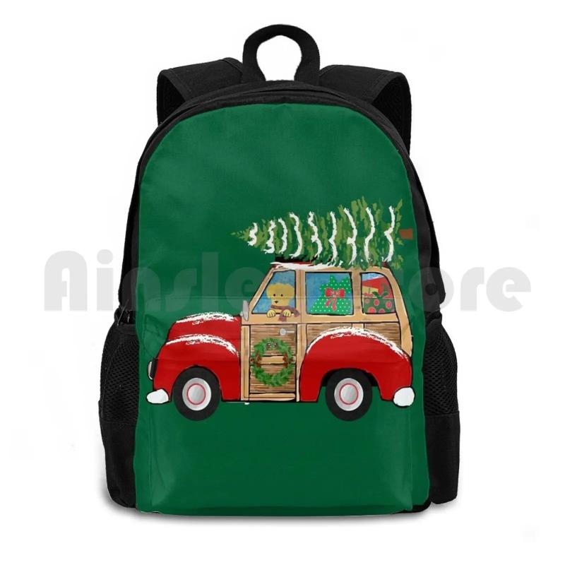 Christmas Woody Wagon-Bringing Home The Xmas Tree Outdoor Hiking Backpack