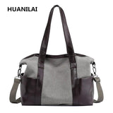 Men Canvas Shoulder Bag Carry On Luggage Tote Large Capacity