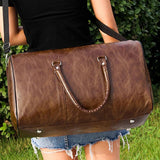 Large Women Leather Travel Bag Duffle PU Leather Fitness Bags