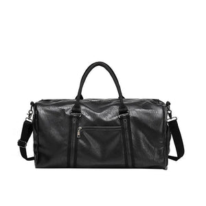 PU Leather Men Travel Bags with Shoe Compartment Large Handbag