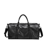 PU Leather Men Travel Bags with Shoe Compartment Large Handbag