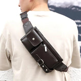 Leather Crossbody Bags Men Waist Bag Fanny Pack Belt Bag Phone Bags