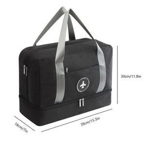 Travel Duffle with Shoes Bag Wet Dry Separation Storage