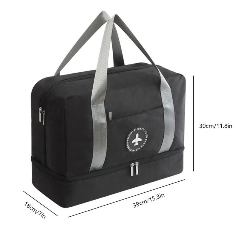 Travel Duffle with Shoes Bag Wet Dry Separation Storage