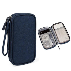 Travel Wallet Family Passport Holder Cable Organizer Bag Double Layers