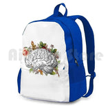Brain With Flowers Outdoor Hiking Backpack Waterproof Camping Travel