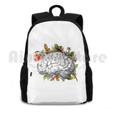 Brain With Flowers Outdoor Hiking Backpack Waterproof Camping Travel