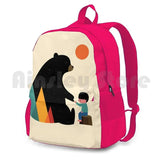 Outdoor Hiking Backpack Riding Climbing Sports Bag with Bear Graphic