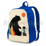 Outdoor Hiking Backpack Riding Climbing Sports Bag with Bear Graphic