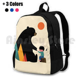Outdoor Hiking Backpack Riding Climbing Sports Bag with Bear Graphic