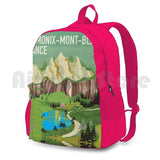 Chamonix-Mont-Blanc Travel Poster - Outdoor Hiking Backpack
