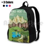 Chamonix-Mont-Blanc Travel Poster - Outdoor Hiking Backpack