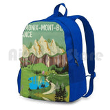 Chamonix-Mont-Blanc Travel Poster - Outdoor Hiking Backpack
