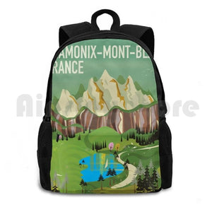 Chamonix-Mont-Blanc Travel Poster - Outdoor Hiking Backpack