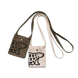 Men Women Polar Bear Print Canvas One Shoulder Messenger Bag