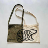 Men Women Polar Bear Print Canvas One Shoulder Messenger Bag