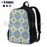 Vintage Azulejos Tile Outdoor Hiking Backpack Riding Climbing Sports Bag