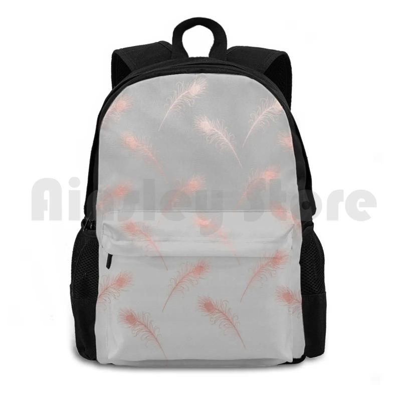 Rose Feather Pattern Outdoor Hiking Backpack