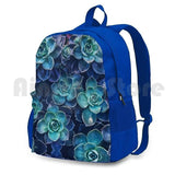 Succulents Outdoor Hiking Backpack Riding Climbing Sports Bag Green Pink