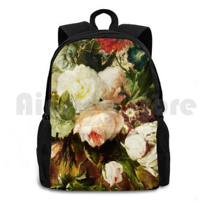 Vintage Floral Oil Painting Outdoor Hiking Backpack